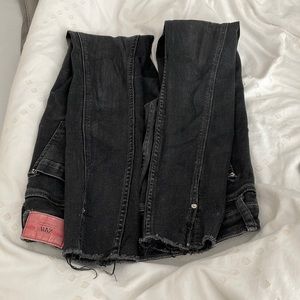 Zara Panel Black Washed Skinny Jeans with silver details size 02